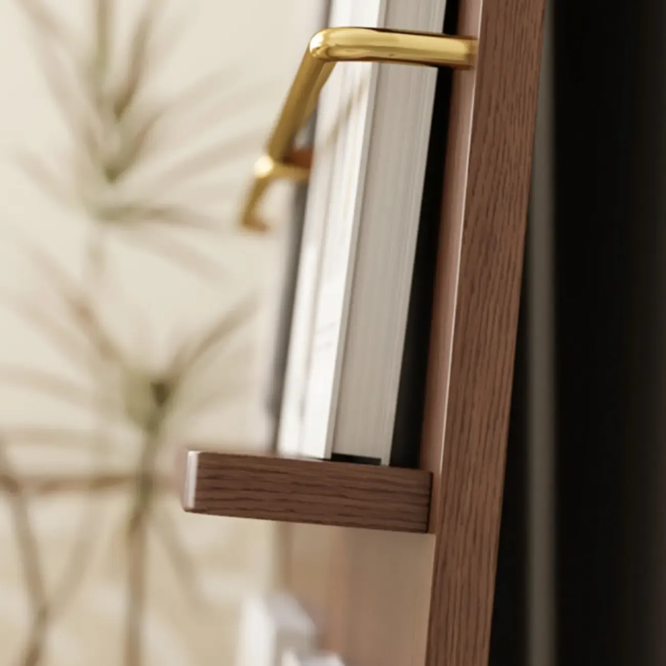 Unique Arched Closed Back Wood Wall Unit Bookcase