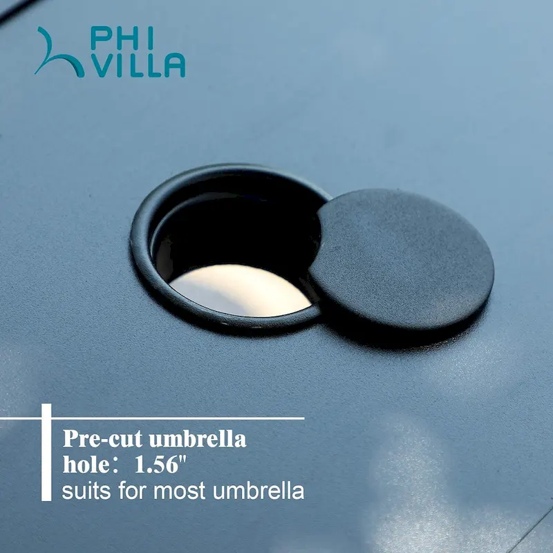 MAISON ARTS 5-Piece Patio Dining Set with 4 Swivel Cushioned Chairs and a 37 Weather Resistant Table