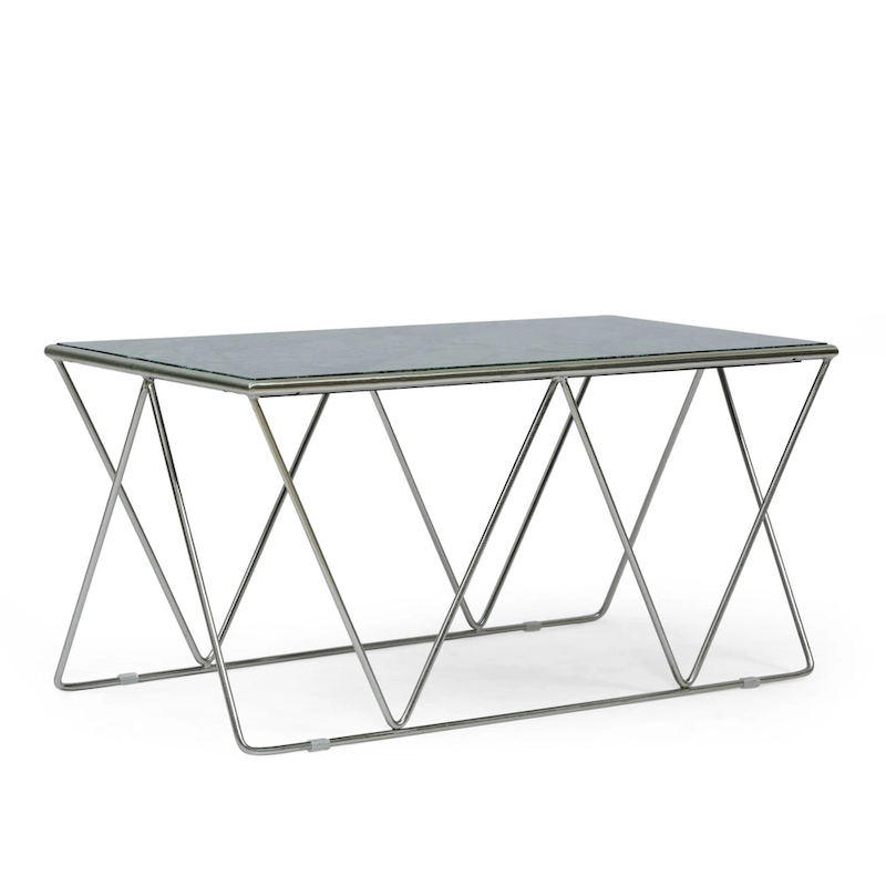 Sardis Modern Glam Handcrafted Marble Top Coffee Table by Christopher Knight Home - 37.00 L x 19.00 W x 18.00 H