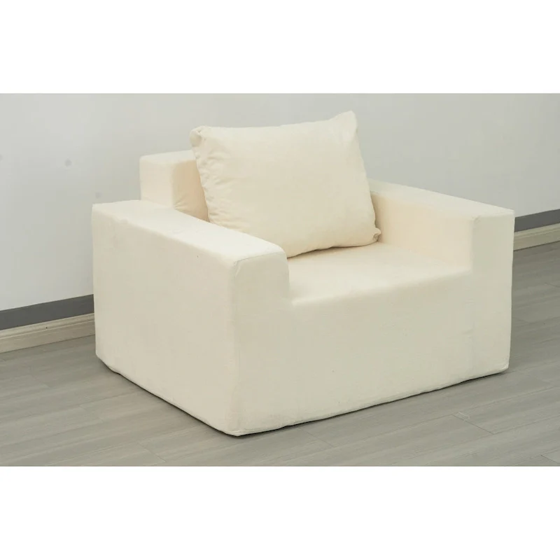 Ameican White Oak Modern 40.2  Accent Chair with Pillow