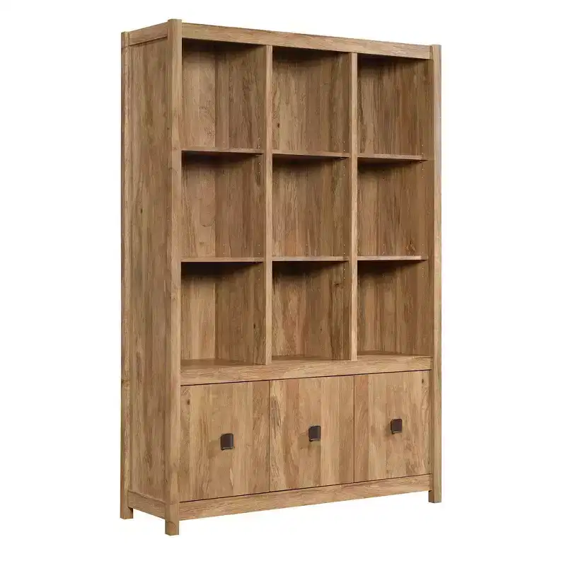 72" Cannery Bridge Storage Wall Cabinet Sindoori Mango - Sauder: Industrial Vertical Bookshelf, 9 Shelves, Wood Composite