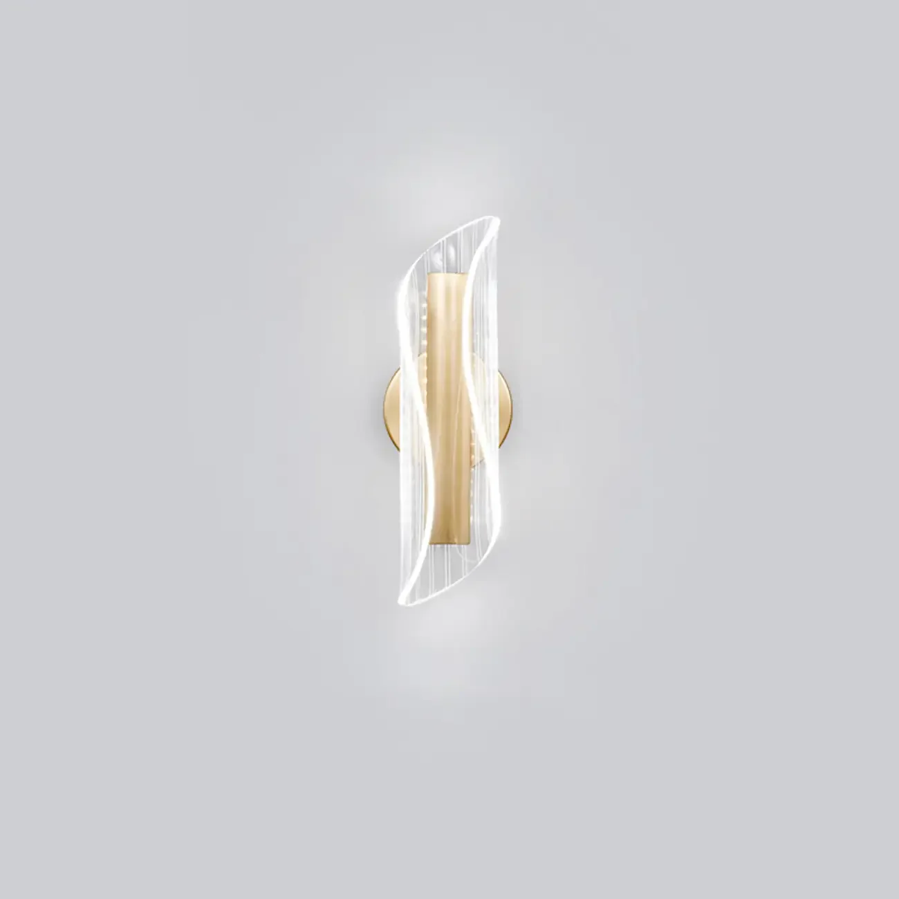 Art Deco Gold Metal and Acrylic LED Wall Sconce