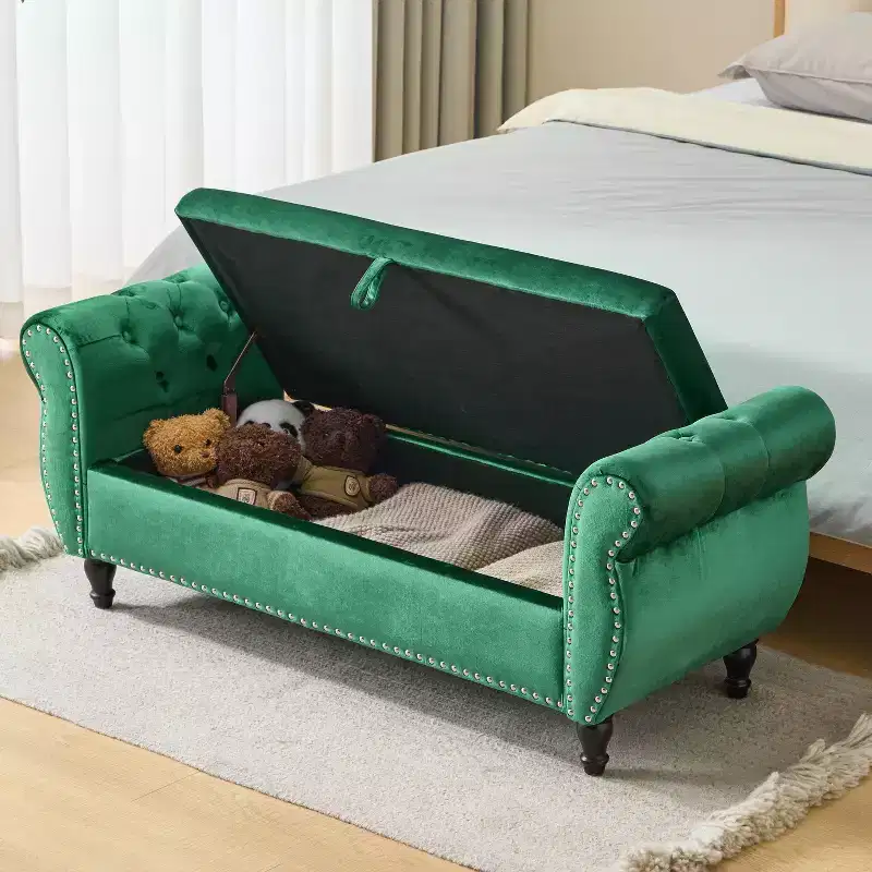 Christopher Knight Home Max Modern Velvet Upholstered Tufted Storage Ottoman