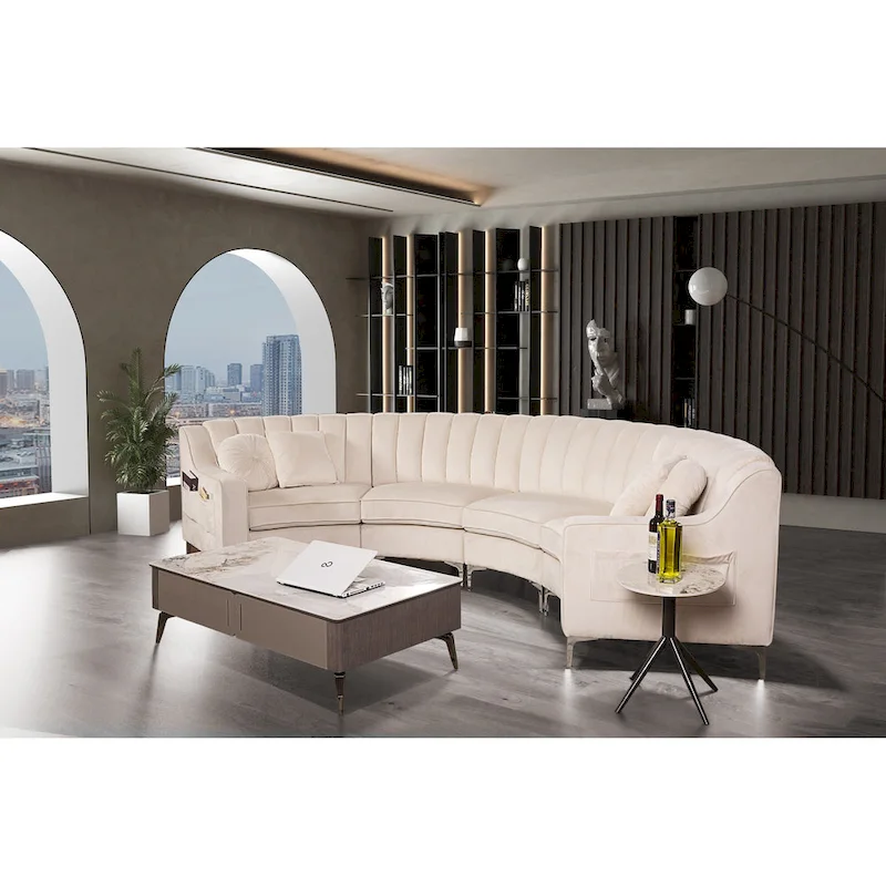 Velvet Sofas & Couches 4 Seats Round shape - 142