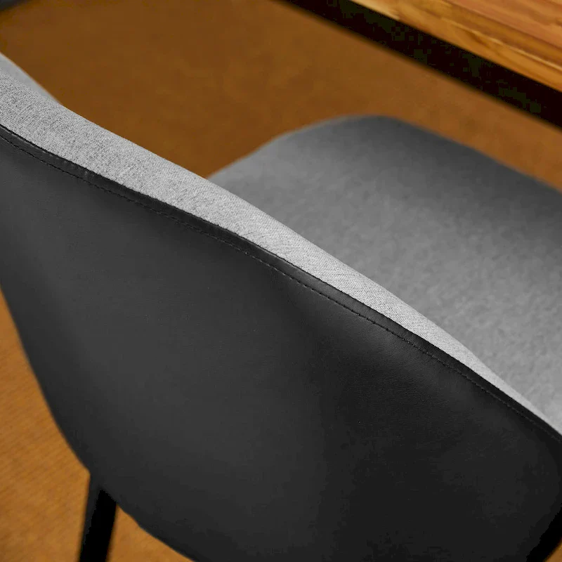 Glitzhome Modern Set of 2/4 PU Leather Mixed Fabric Dining Side Chairs with Metal Legs