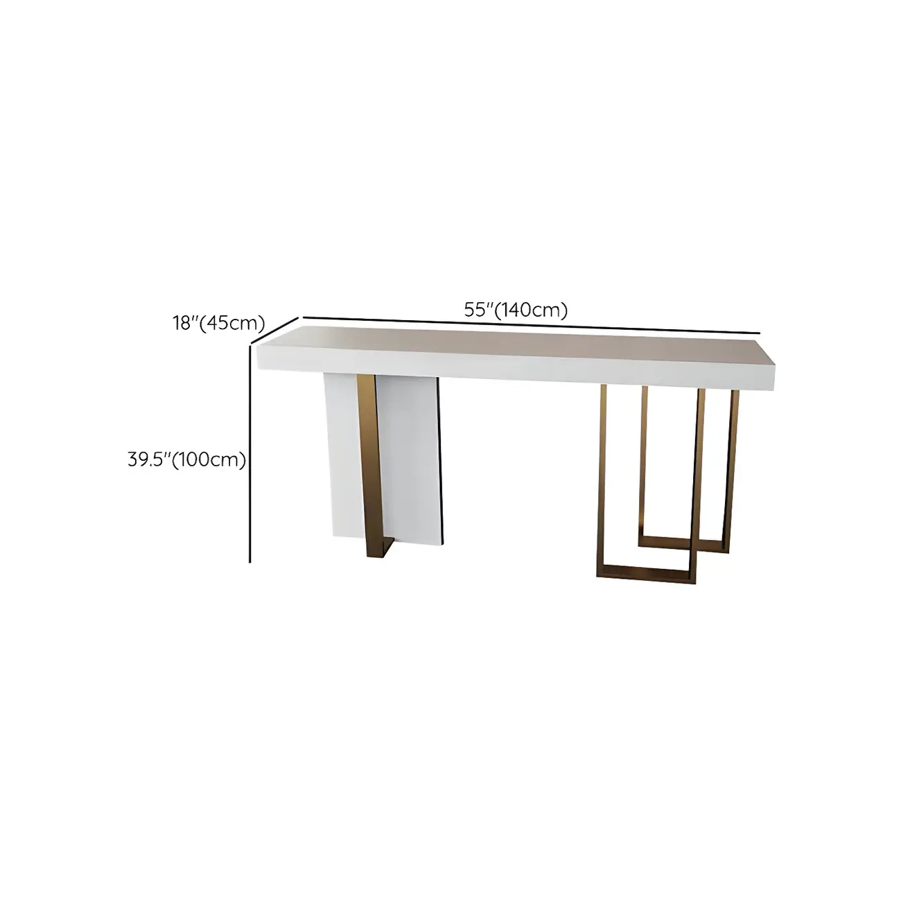 Glam White Faux Marble Gold Legs Bar Tables