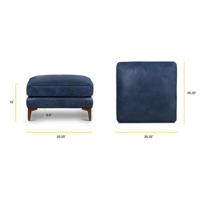 Poly & Bark Essex Ottoman - Full Grain Genuine Italian Leather