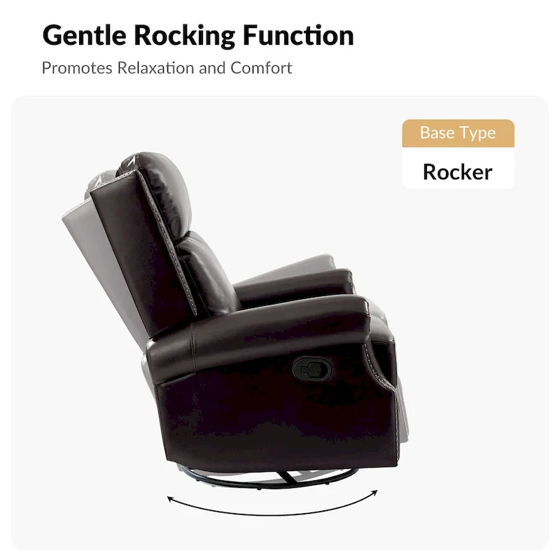 Viviana Traditional Genuine Leather Manual Swivel Glider Recliner Set of 2