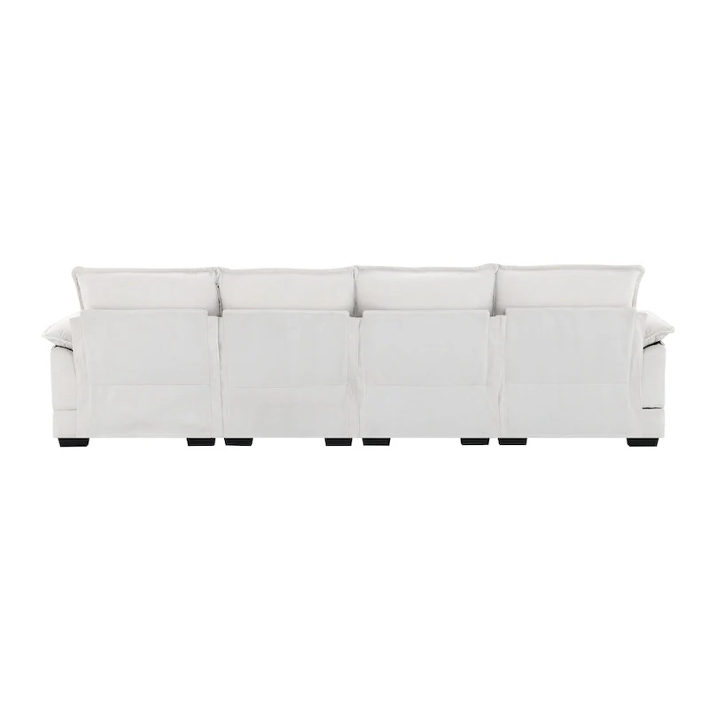 Modern Upholstered 6-Seat Modular U-Shaped Sleeper Sectional Sofa