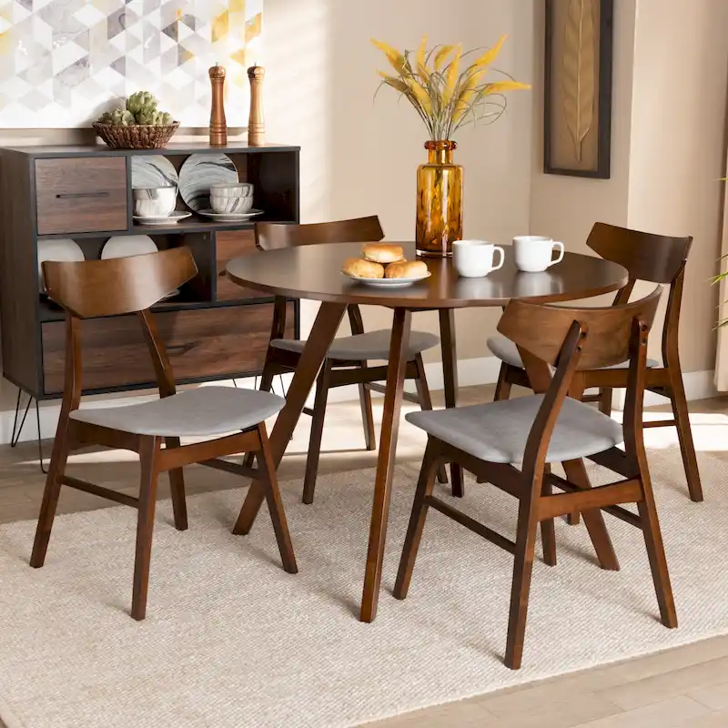 Timothy Mid-Century Modern Transitional 5-Piece Dining Set
