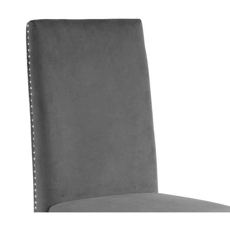 Best Quality Furniture Dining Chair includes Pleated Back, Nailhead-Trimmed, Chrome-Legged Chair (Set of 2)