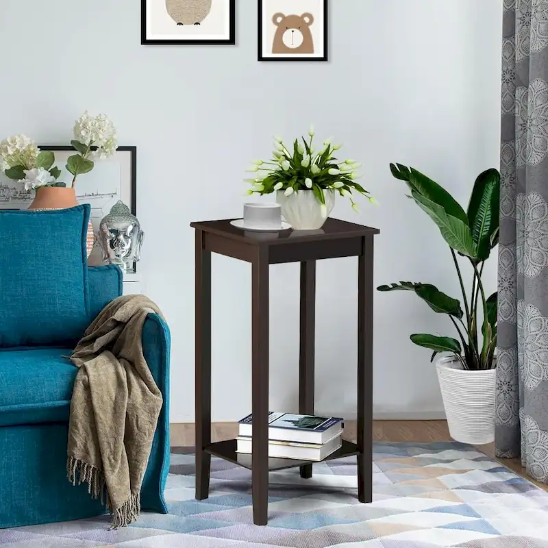 Dark Coffee Wood Side Table, 15