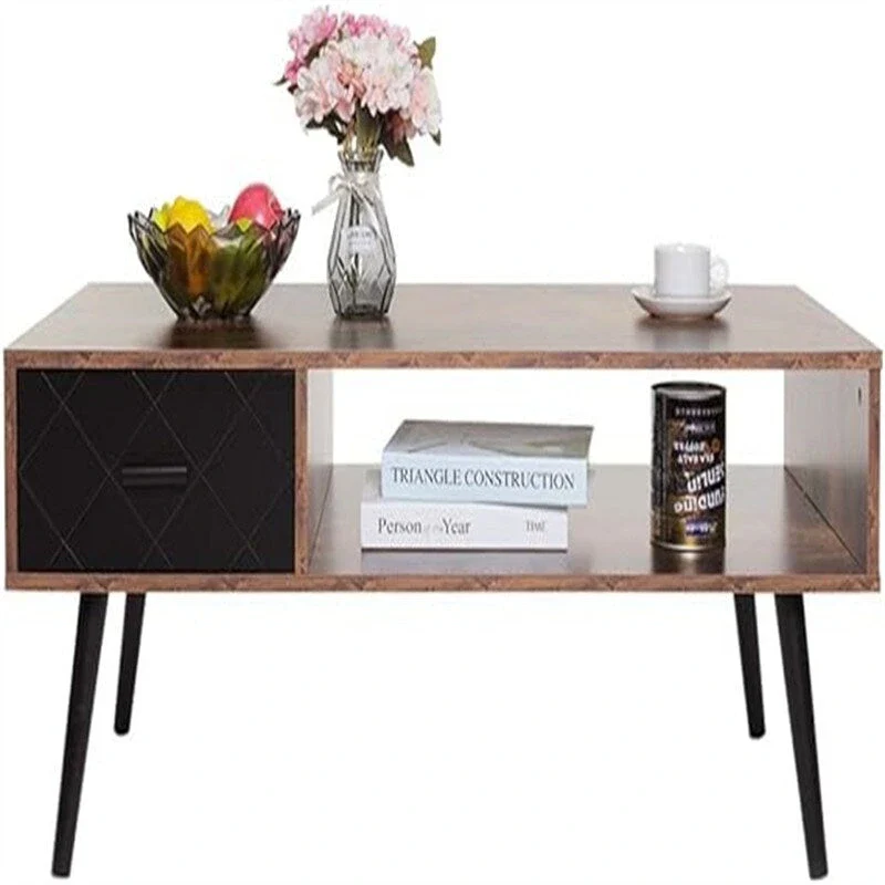 A coffee table with drawers