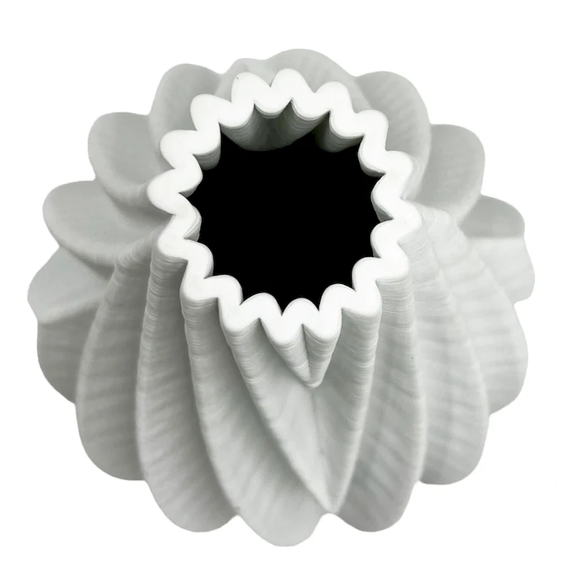 11 Inch Tall Modern White Ceramic Vase