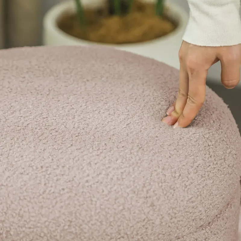 Adeco Ottoman Small Teddy Low Foot Stool Vanity Stool