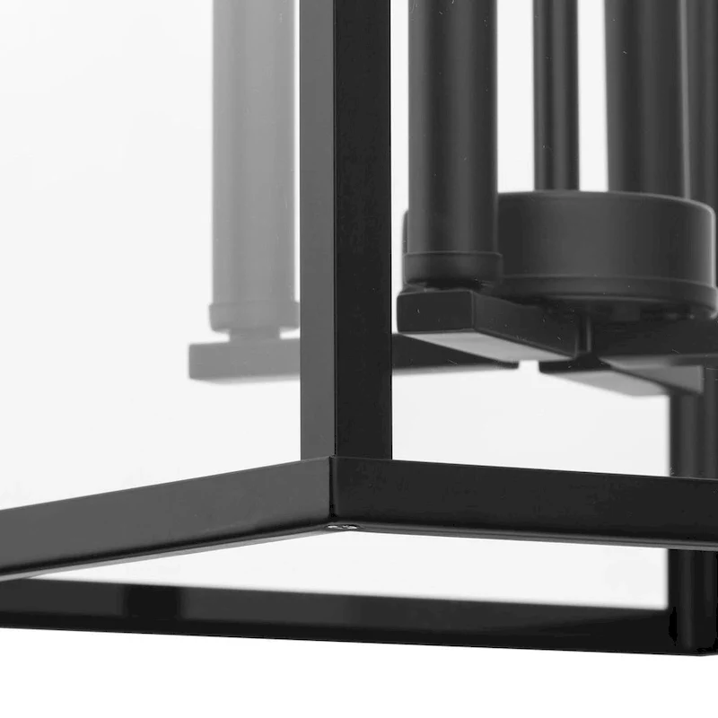 Hillcrest Collection Four-Light Matte Black Transitional Hall & Foyer Light - 13 in x 13 in x 22 in