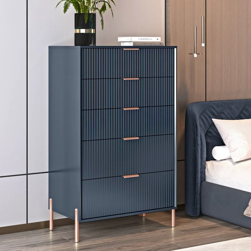 Modern 30 5-Drawer Chest with Metal Handles