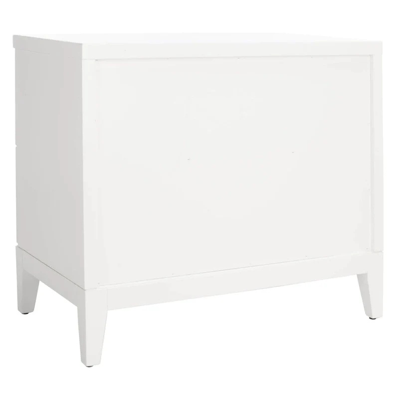 SAFAVIEH Zoey White/Gold 2-Drawer Nightstand
