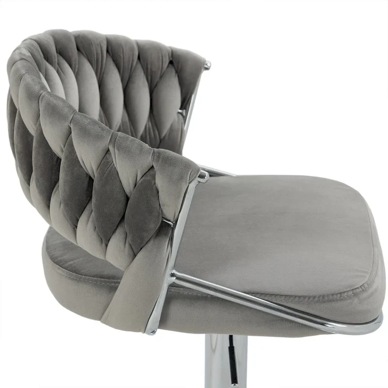 Set of 2 Bar Stool Adjustable Height with Swivel Seat