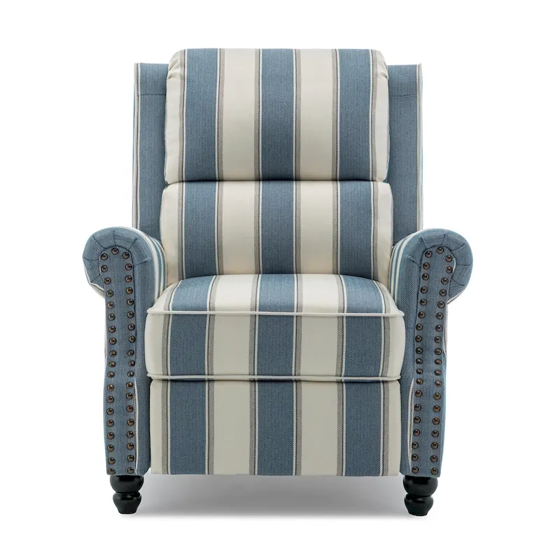 2 Set Nail-head Padded Seat Pushback Recliner Chair