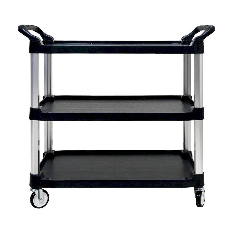 3 Layer Thickened Plastic Mobile Kitchen Cart with Metal Frame