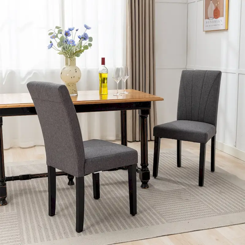 VECELO Upholstered Dining Chairs Set of 2 Parson Classic Upholstered Dining Chair,Modern 37 Parson Chairs