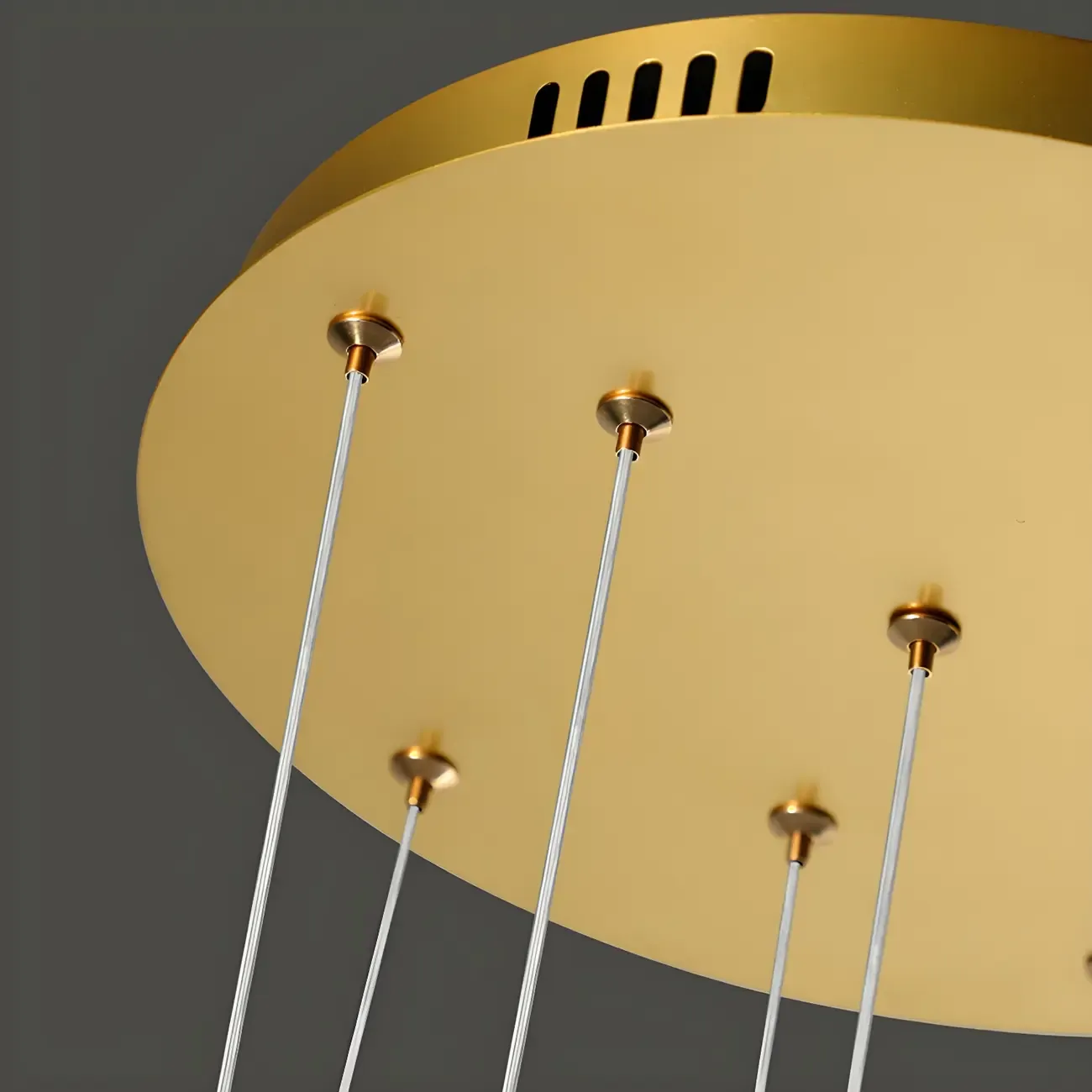 Gold Spiral Ring Crystal Tier Chandelier Modern Remote LED