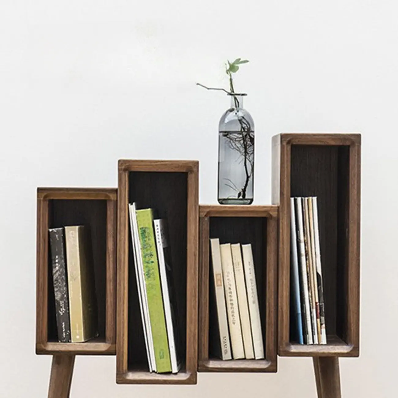 elegant Wood small freestanding Bookcase Closed Back