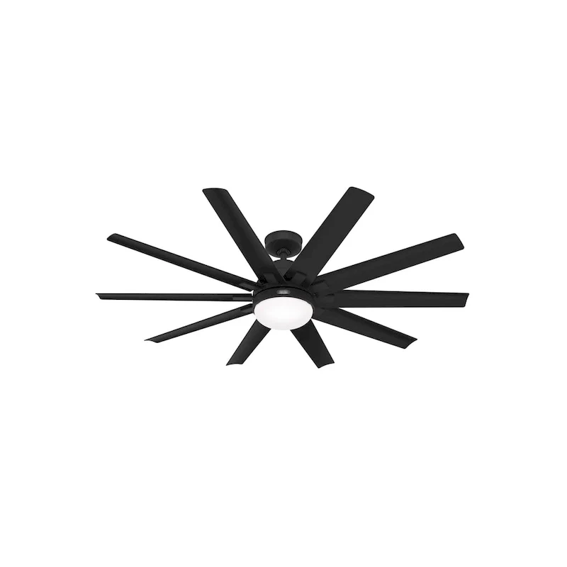 Hunter 60  Overton Damp Rated Ceiling Fan with LED Light Kit and Wall Control - Windmill, Transitional, Modern - ENERGY STAR