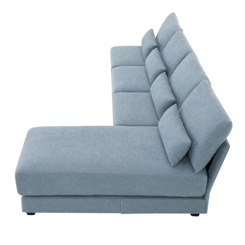 Blue 120 L-Shaped 4-Seat Sectional Sofa