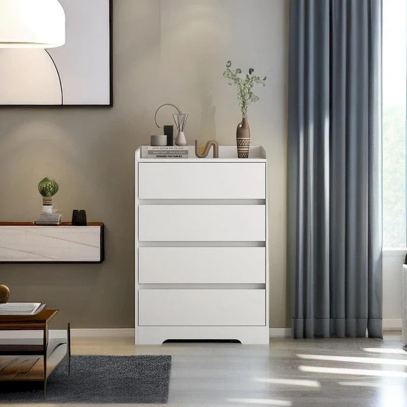 White 4-Drawer Storage Cabinet