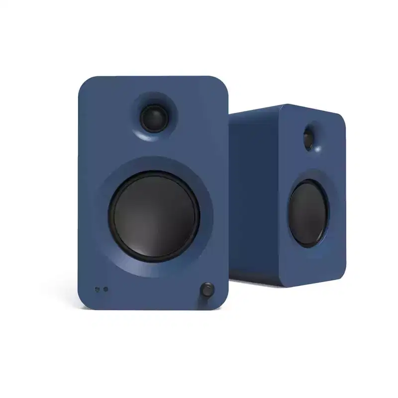 Kanto Ren Powered Speaker System - Matte Blue, and Kanto ST34 Speaker Stands - Black