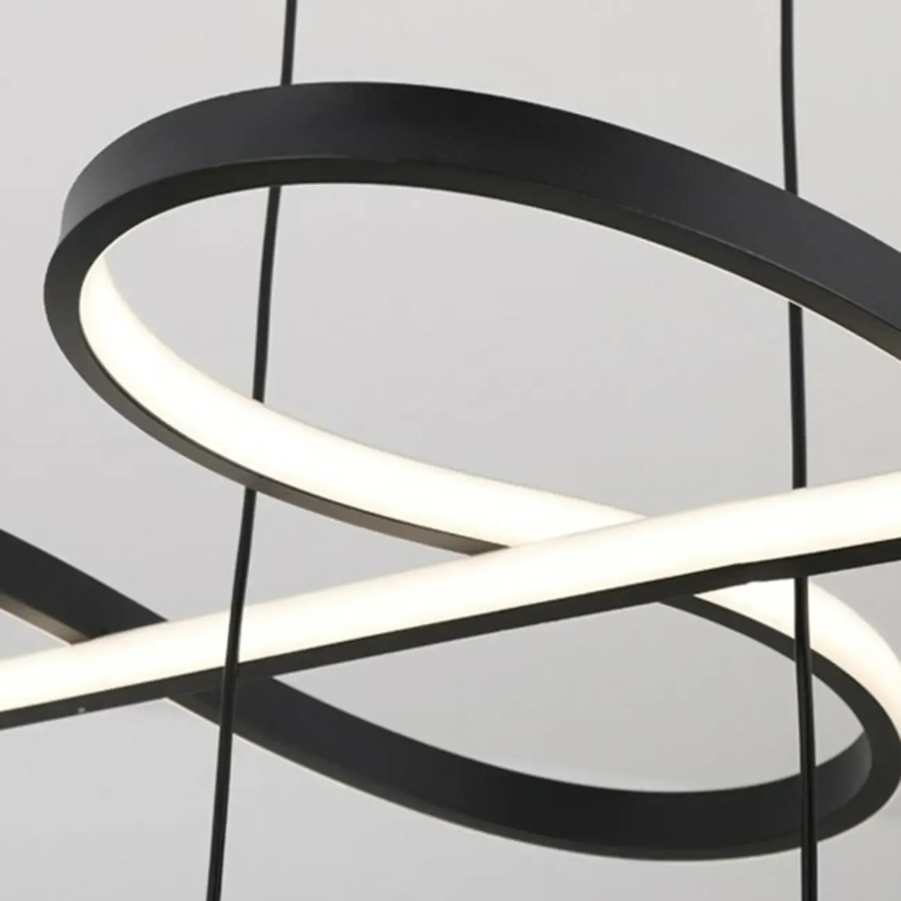 Adjustable 2 Tiers Black Metal 6-Light Dimming Pendant Light