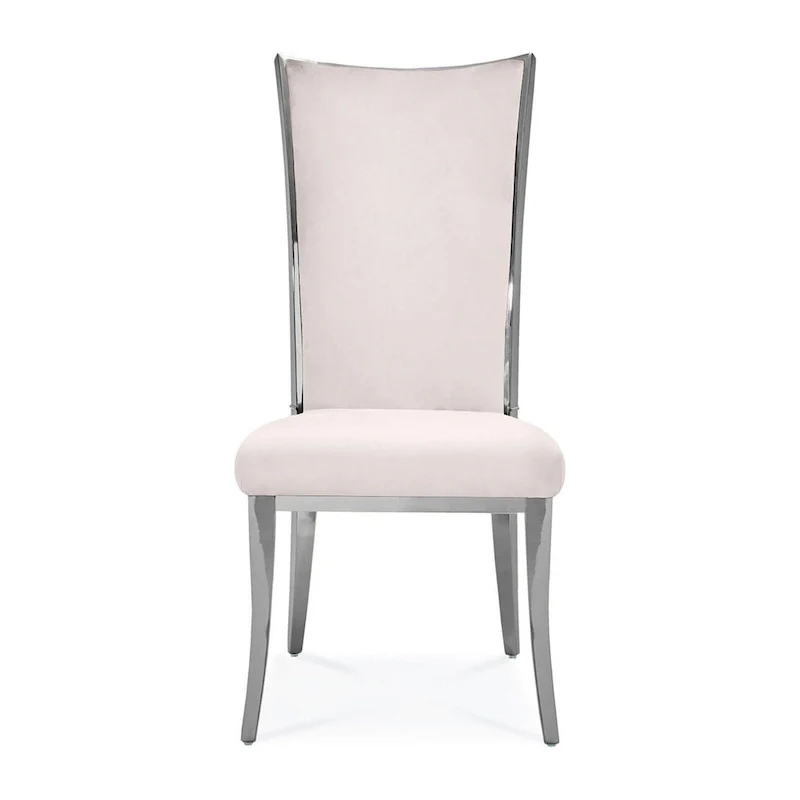 Silver Velvet Upholstered Dining Chair