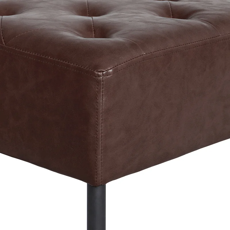 Maypex Faux Leather Upholstered Bench with Tufted Seat