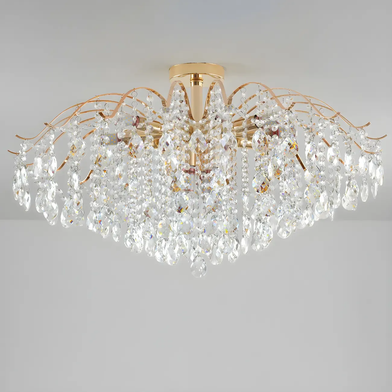 Dining Room Multi-Light Crystal Water Drop Chandelier