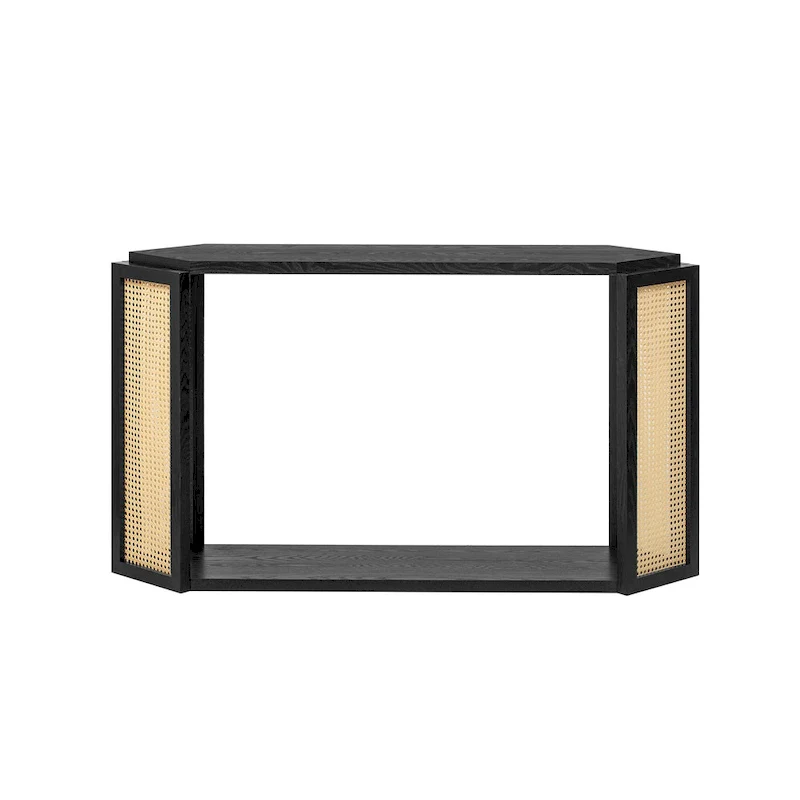 53 Arrow Console Table with Woven Rattan