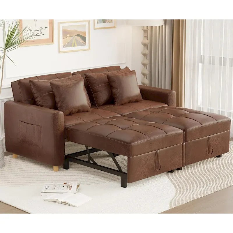 Double Sleeper Chair Bed with Adjustable Backrest