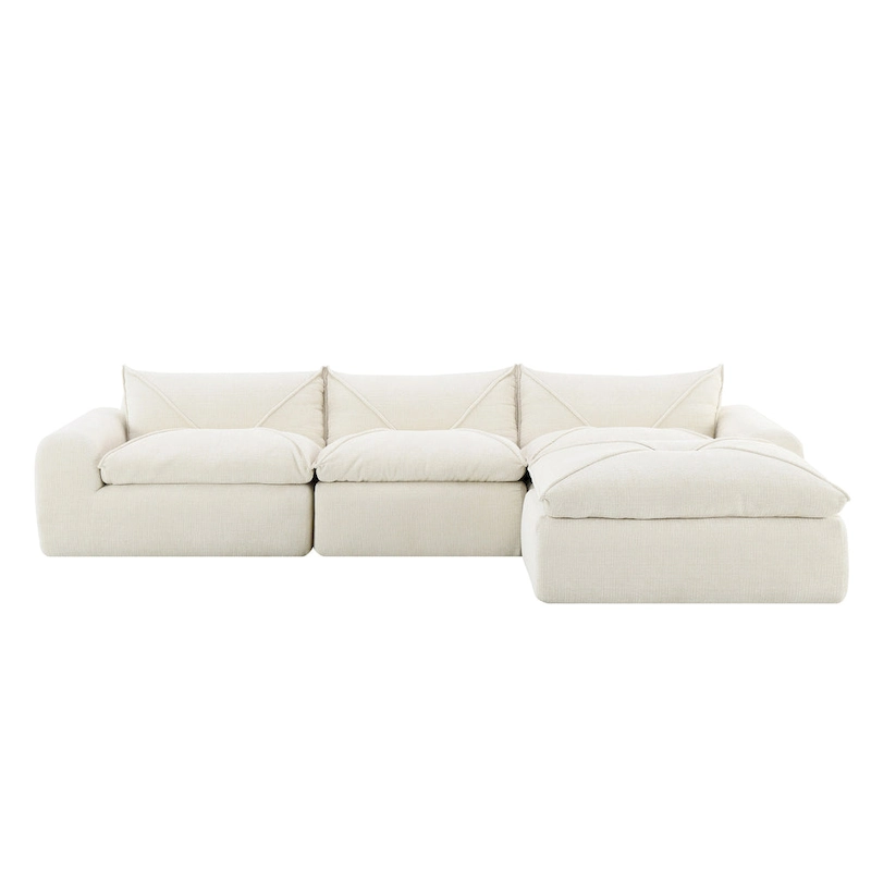 116-In Modern Chenille Sectional Sofa with High Density Foam,No Assembly Required