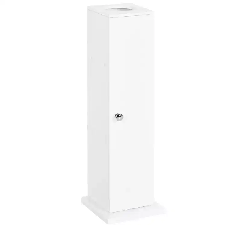 Bathroom Corner Cabinet White Finish Door Shelf Storage for Toiletries Small Bathroom Powder Room