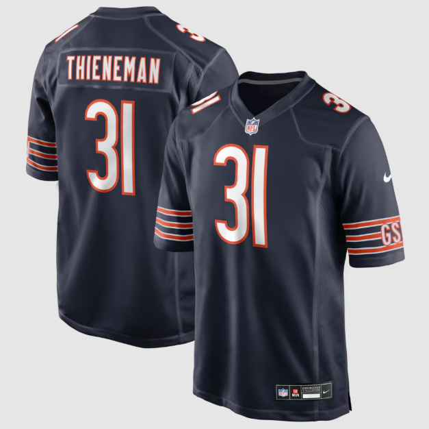 Chicago Bears Dillon Thieneman Navy 2026 Draft First Round Pick No. 25 Team Game Jersey