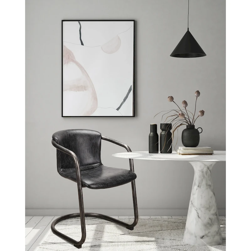 Macari Frita Modern Leather Dining Chairs, Set of 2