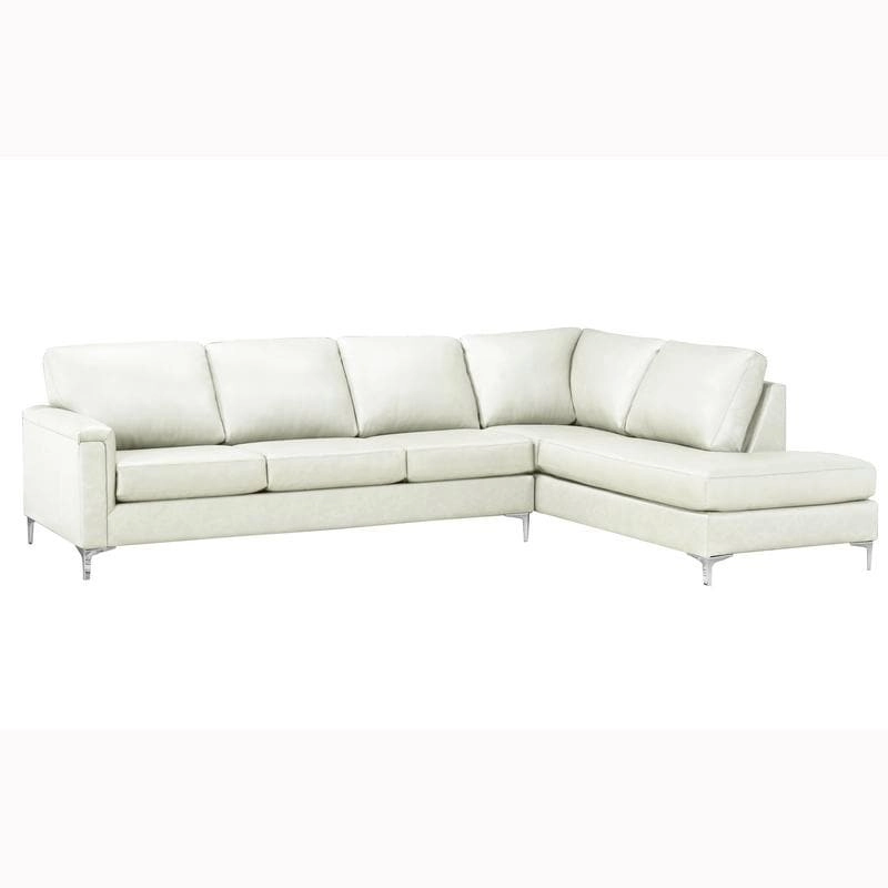 Malibu L-shaped Top-grain Leather Sectional Sofa - 122.5 x 85 x 36.5 x 35