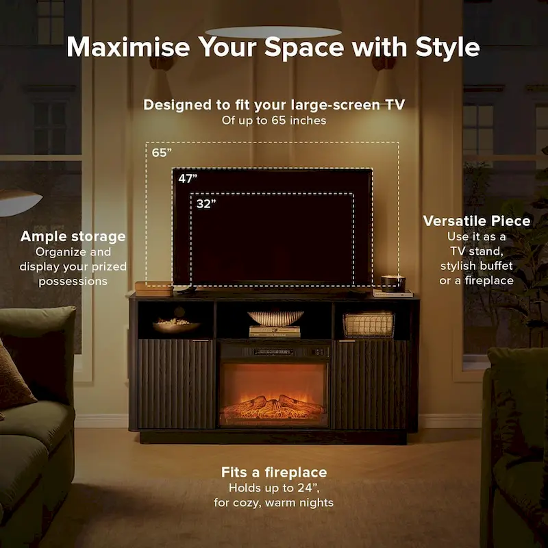 Brooklyn 59 Electric Fireplace TV Stand