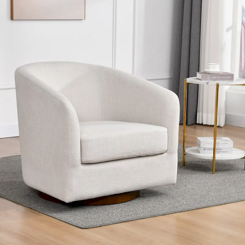 Modern 31 W Swivel Accent Chair Barrel Chair