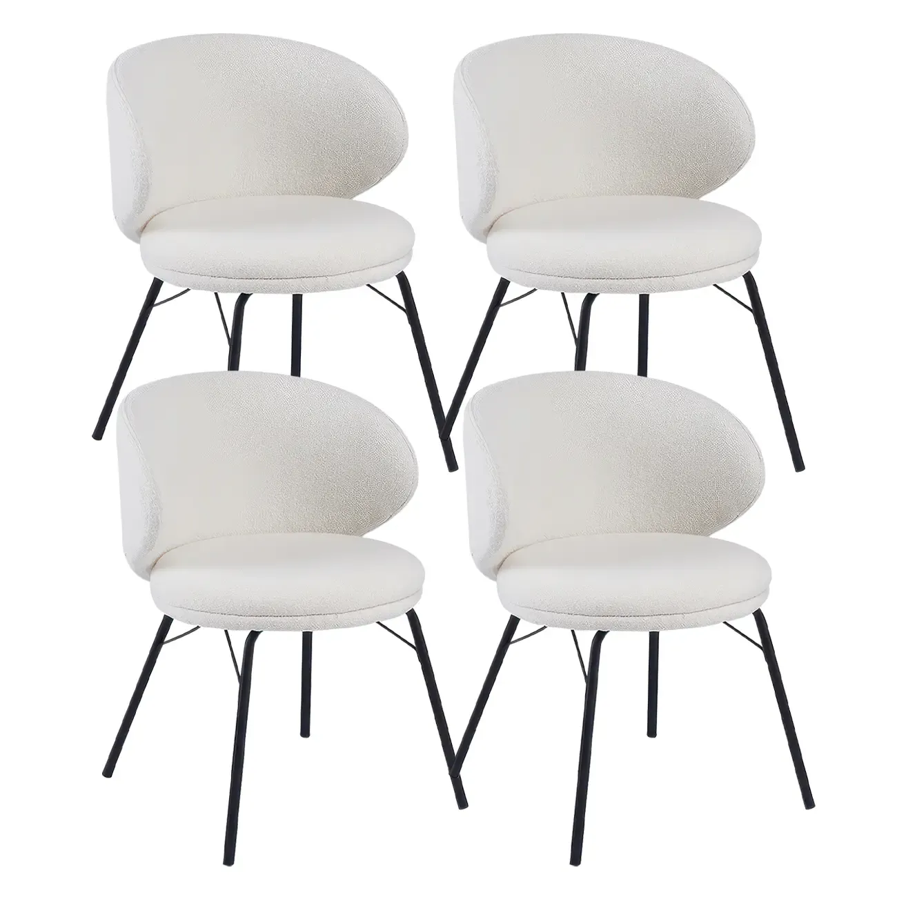 Modern Leathaire Upholstered Metal Leg Dining Chair