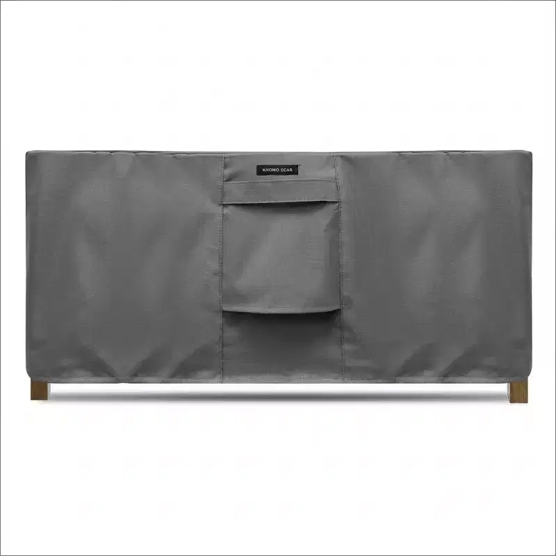 KHOMO GEAR Square Table Cover  Waterproof, Heavy-Duty Outdoor Furniture Cover in Grey  Fits Patio Coffee, Side, End & Small Square Tables - 28x16x28