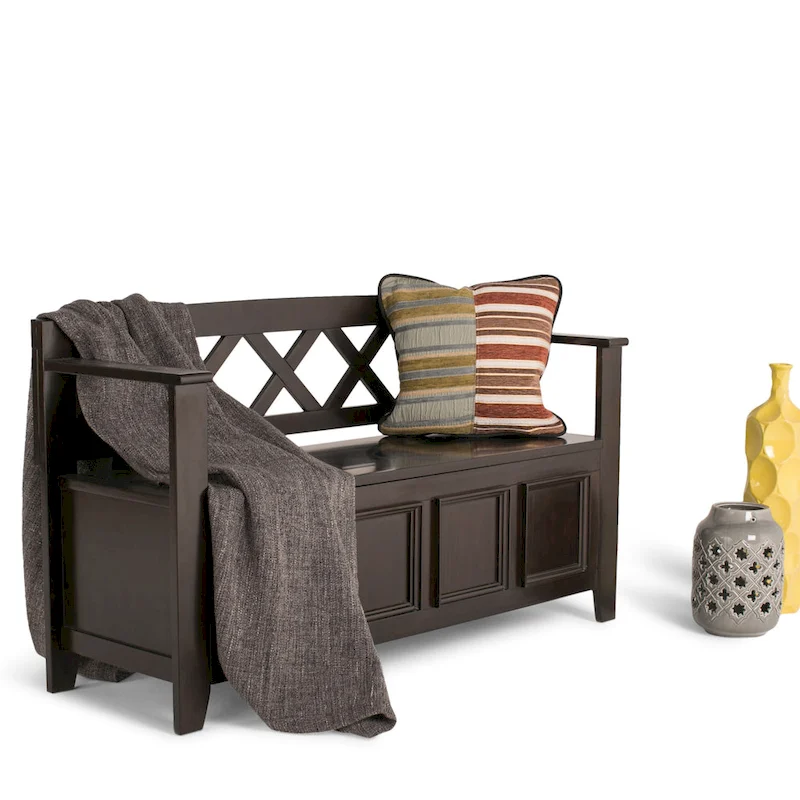 48-Inch Solid Wood Storage Bench with Lift-Up Lid
