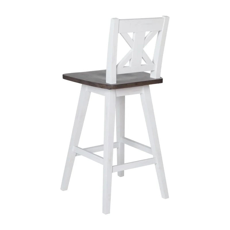 Modern Farmhouse Wooden Swivel Counter Stool