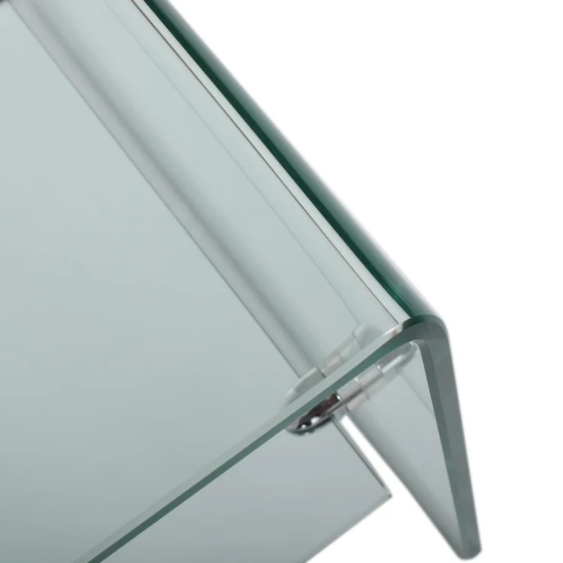 Glass Entertainment TV Console Stand with Shelf